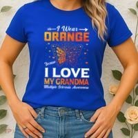 Multiple Sclerosis Ms Warrior I Wear Orange Grandma Gift Women's T-Shirt thumb 2