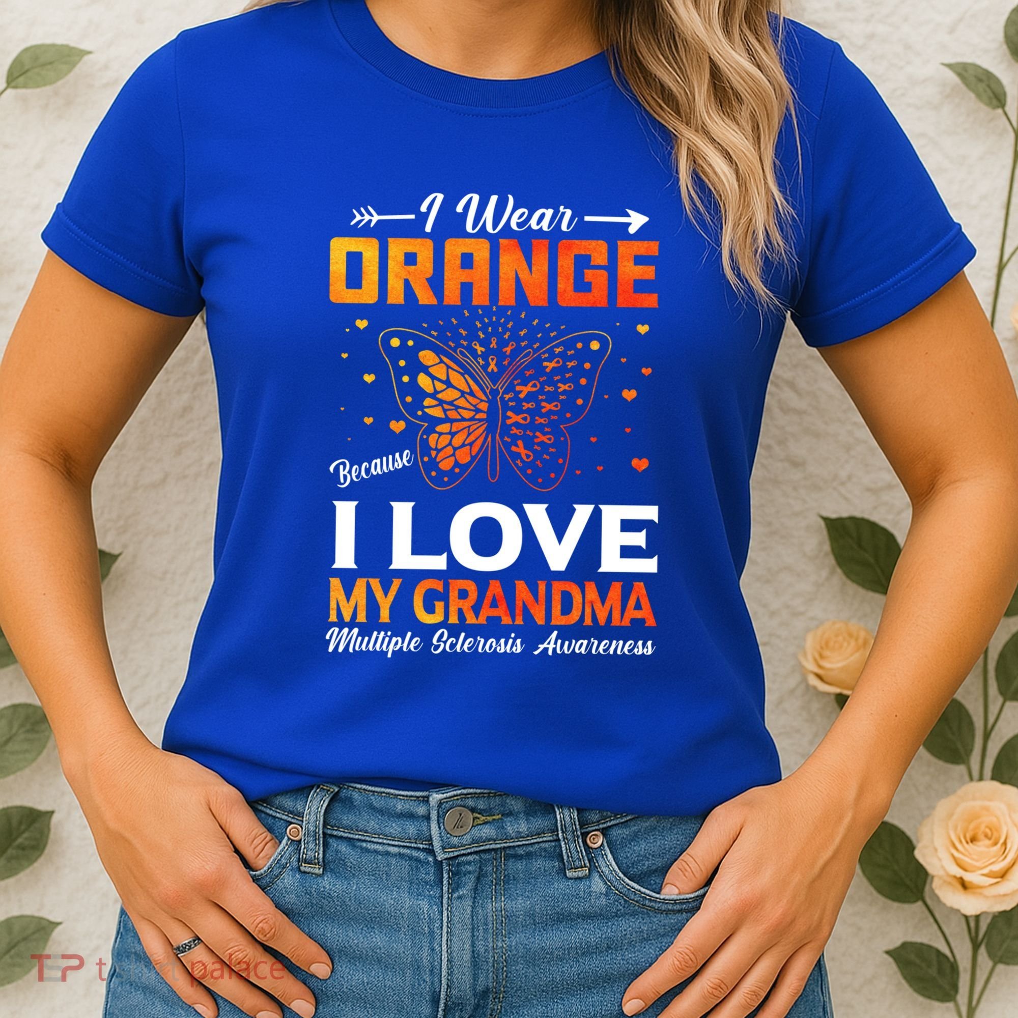 Multiple Sclerosis Ms Warrior I Wear Orange Grandma Gift Women's T-Shirt