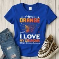 Multiple Sclerosis Ms Warrior I Wear Orange Grandma Gift Women's T-Shirt thumb 3