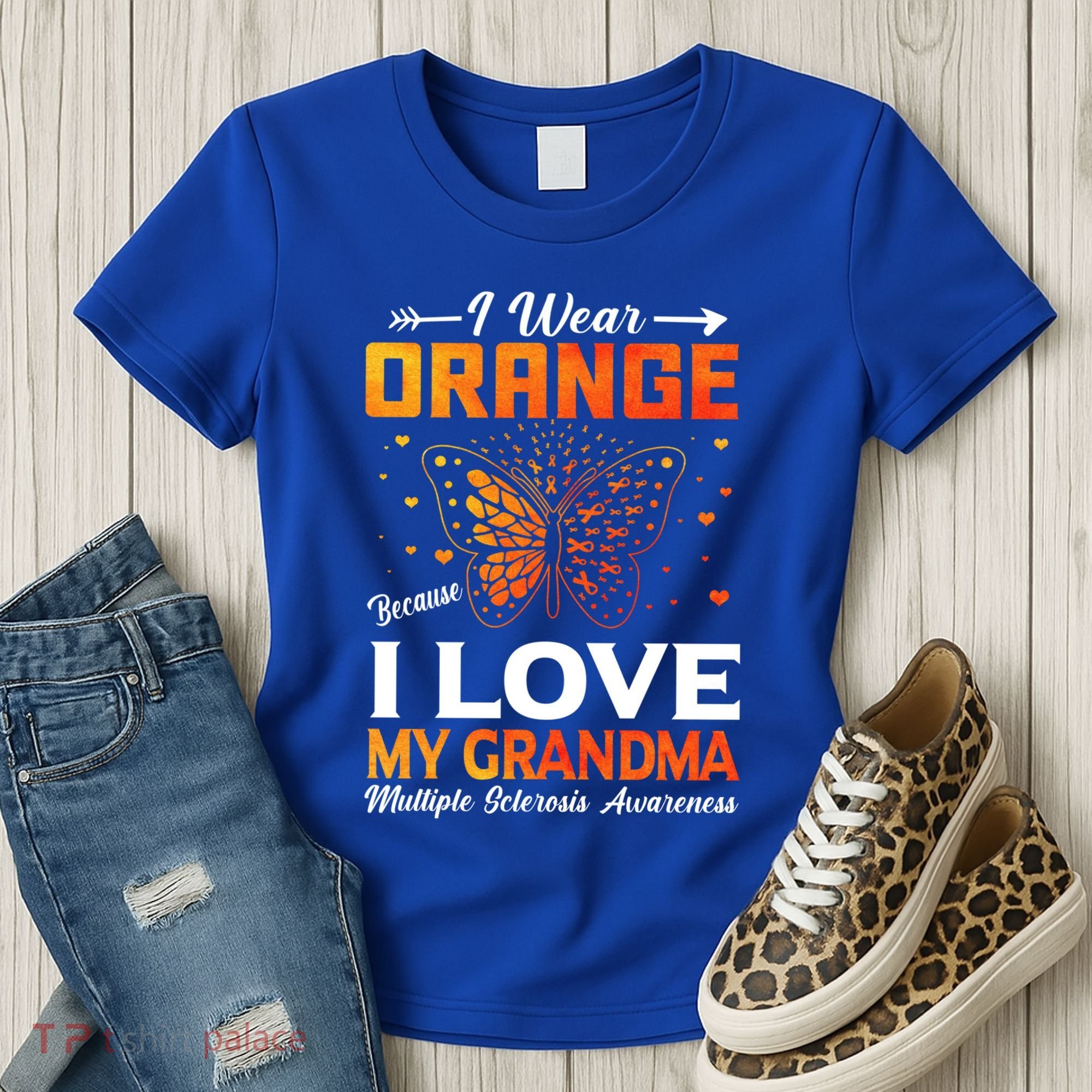 Multiple Sclerosis Ms Warrior I Wear Orange Grandma Gift Women's T-Shirt