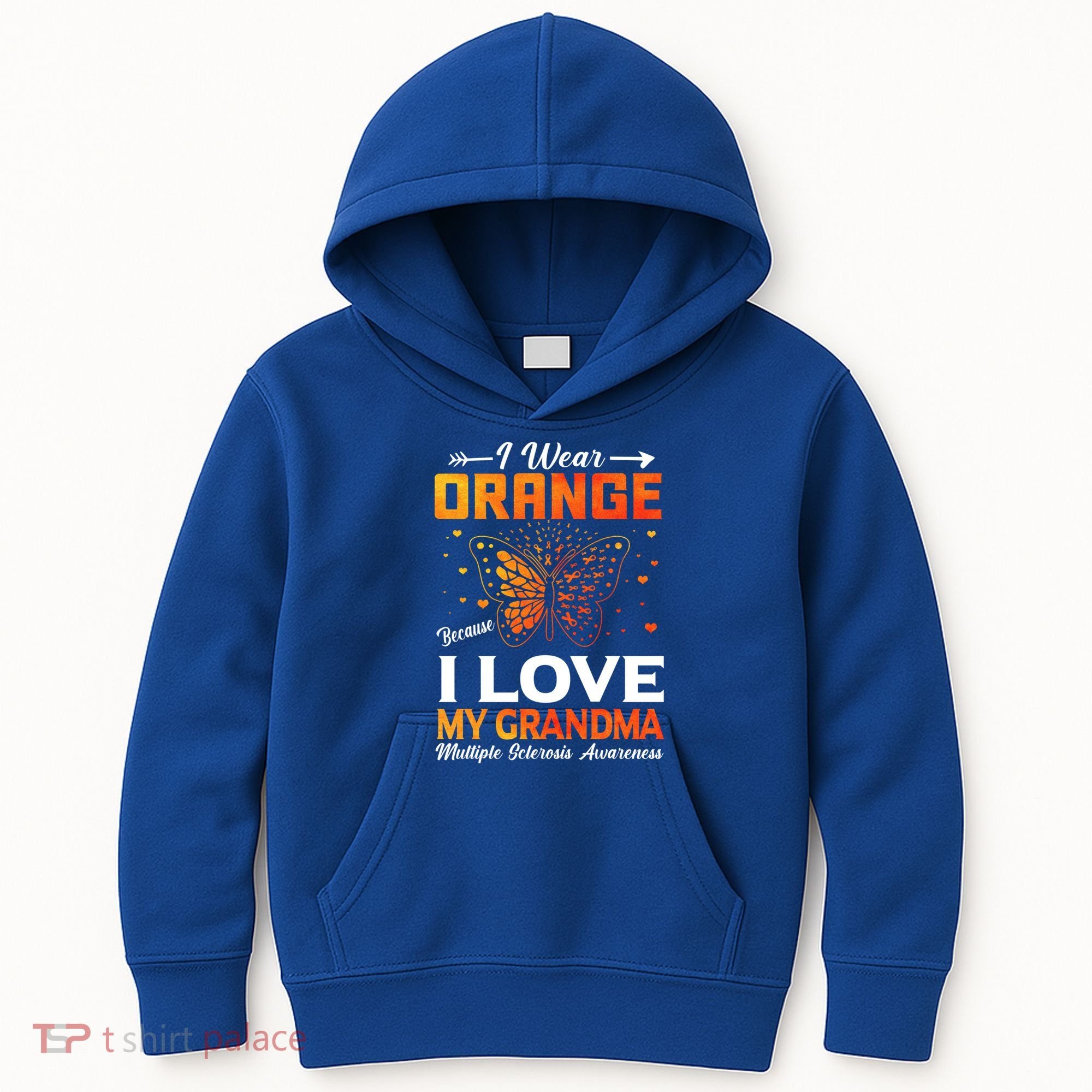 Multiple Sclerosis Ms Warrior I Wear Orange Grandma Gift Kids Hoodie