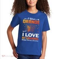 Multiple Sclerosis Ms Warrior I Wear Orange Grandma Gift Kids T-Shirt thumb 2