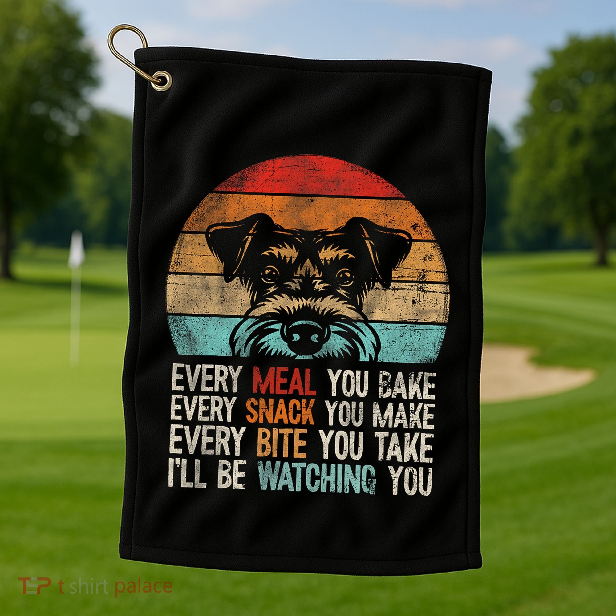 Mini Schnauzer Miniature Schnauzer Funny Schnauzer Golf Towel