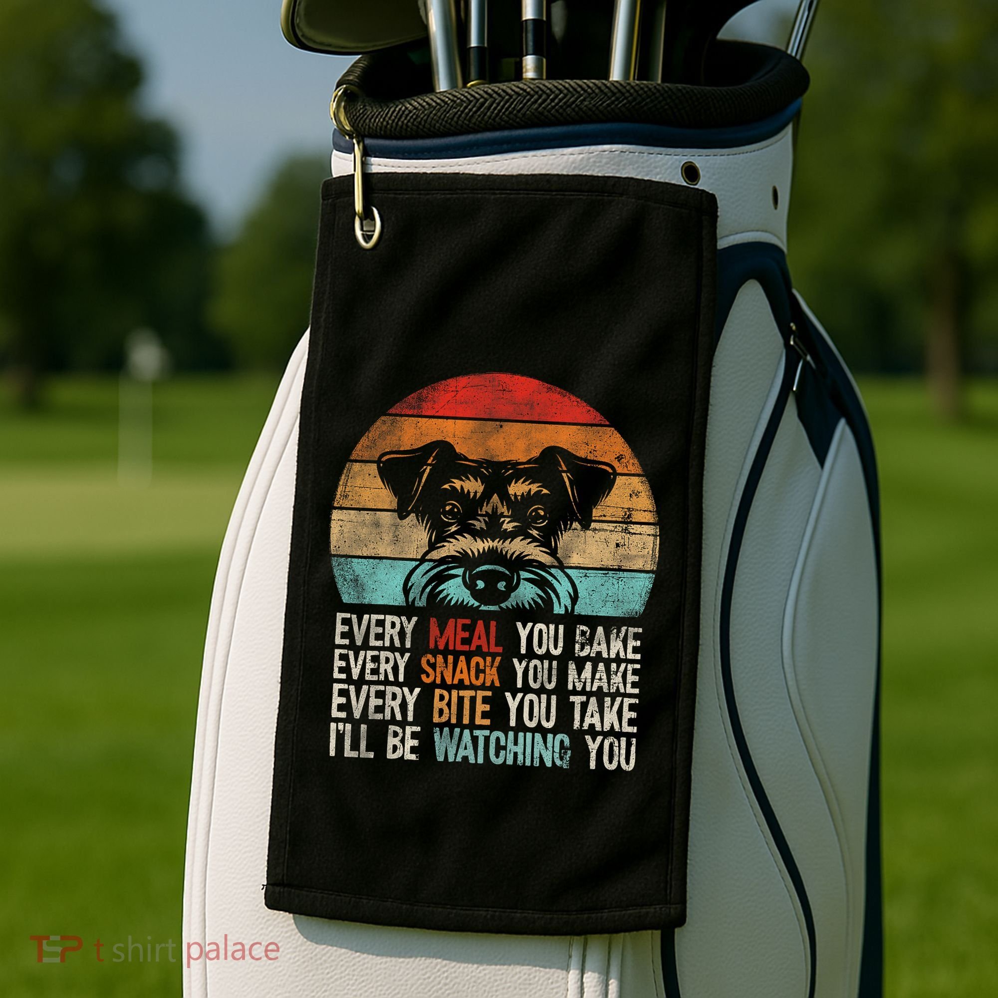 Mini Schnauzer Miniature Schnauzer Funny Schnauzer Golf Towel