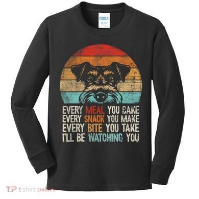 Mini Schnauzer Miniature Schnauzer Funny Schnauzer Kids Long Sleeve Shirt