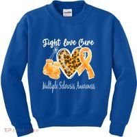 Multiple Sclerosis Ms Fight Love Cure Cool Gift Kids Sweatshirt thumb 0