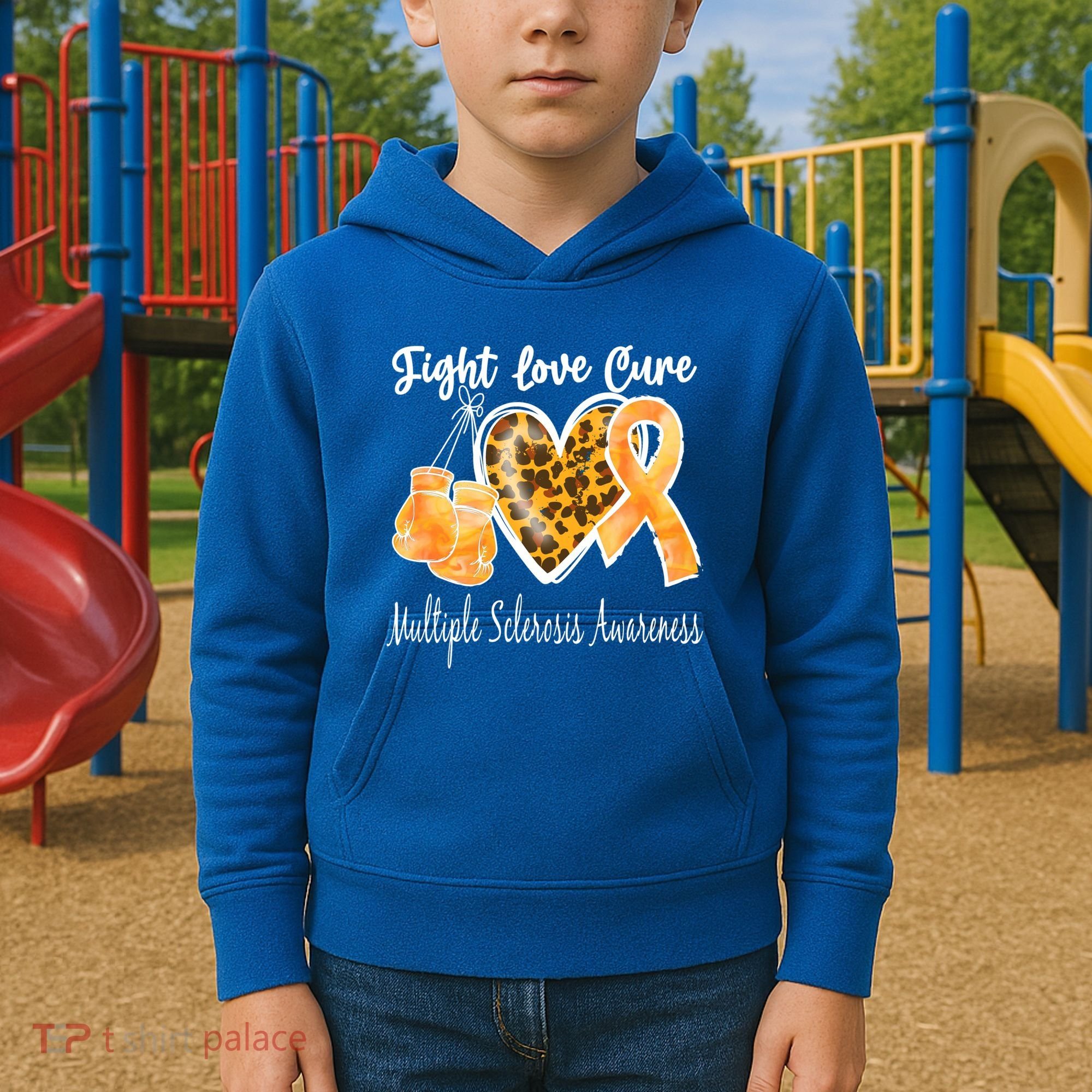 Multiple Sclerosis Ms Fight Love Cure Cool Gift Kids Hoodie