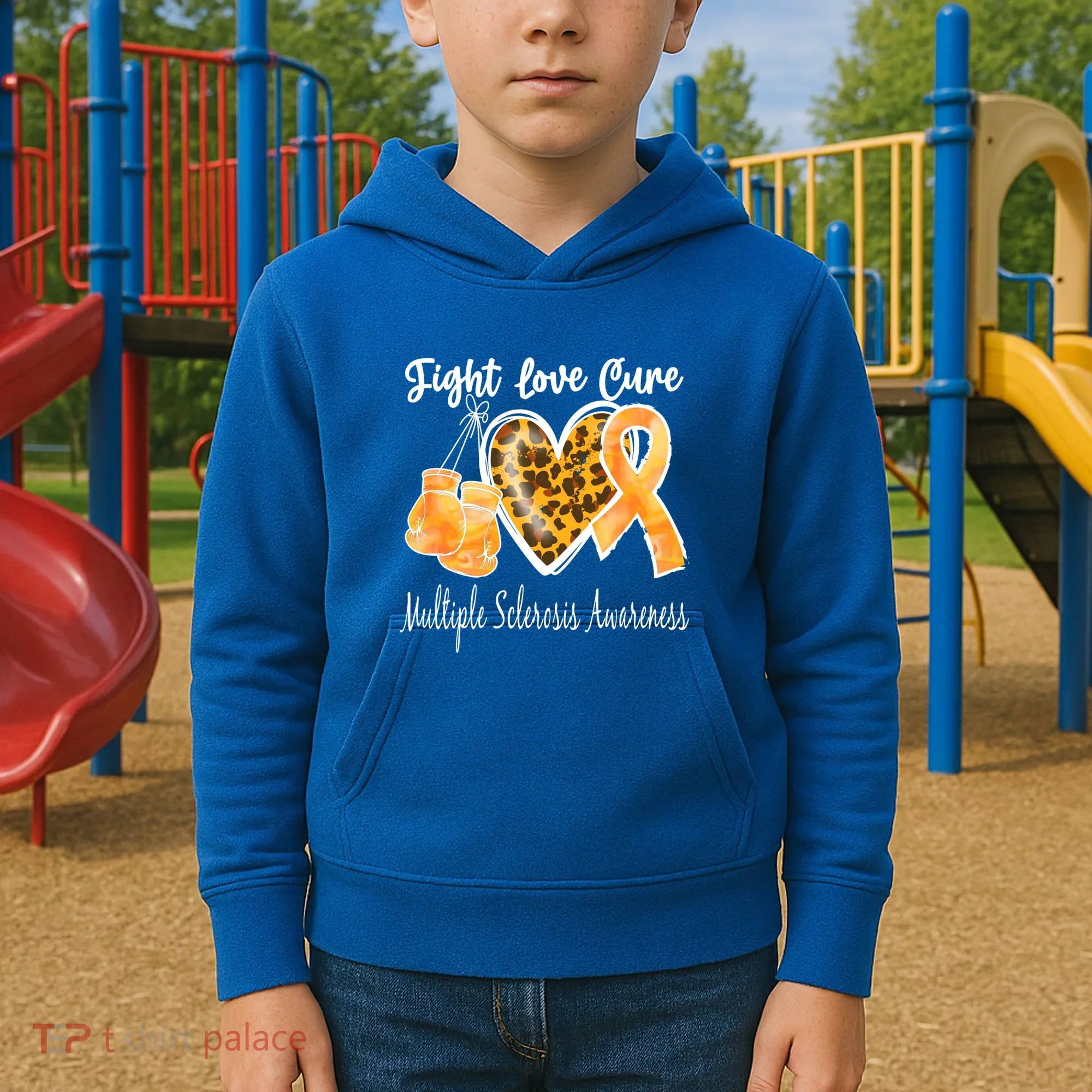 Multiple Sclerosis Ms Fight Love Cure Cool Gift Kids Hoodie