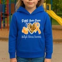 Multiple Sclerosis Ms Fight Love Cure Cool Gift Kids Hoodie thumb 3