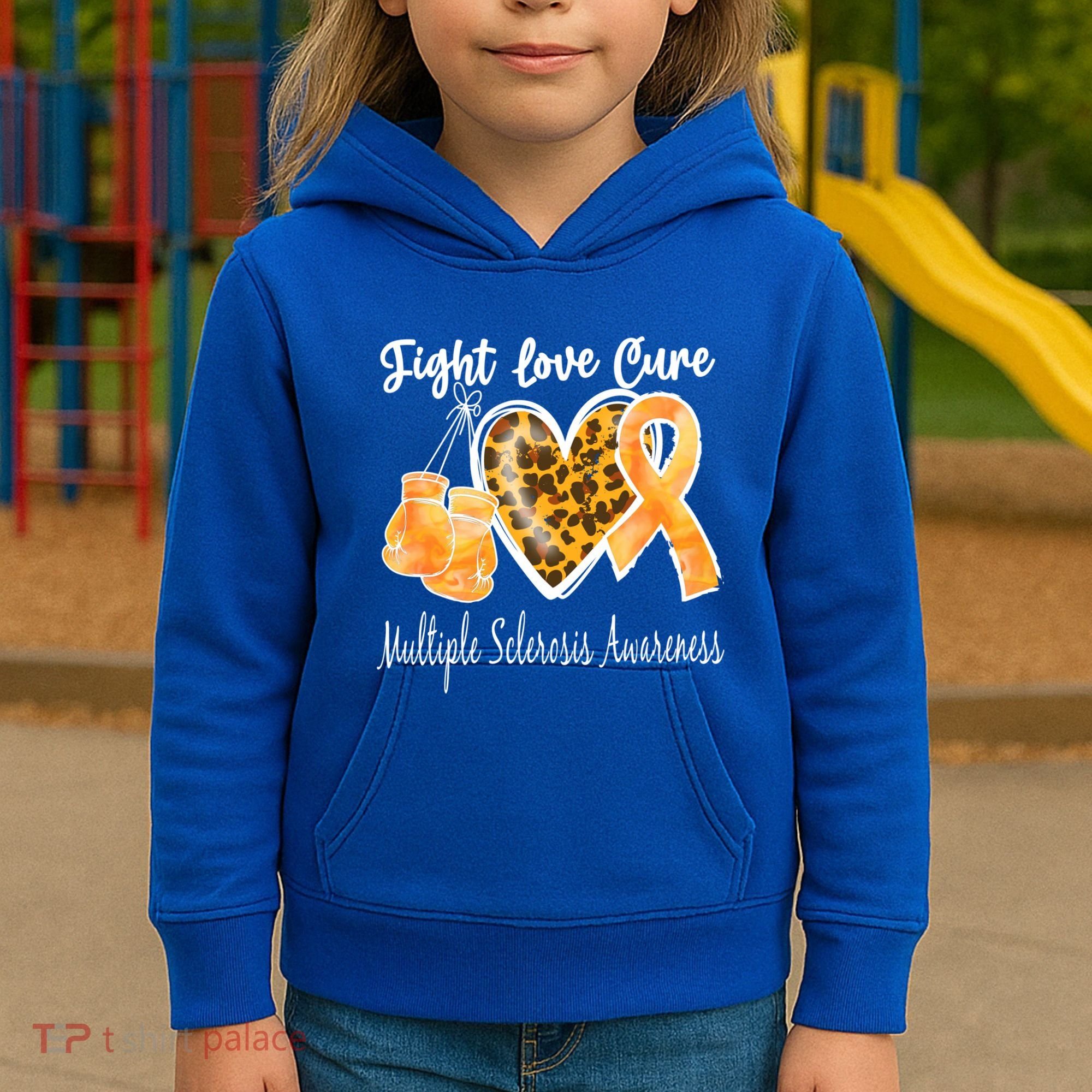 Multiple Sclerosis Ms Fight Love Cure Cool Gift Kids Hoodie