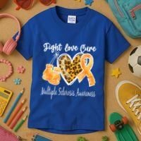 Multiple Sclerosis Ms Fight Love Cure Cool Gift Kids T-Shirt thumb 3
