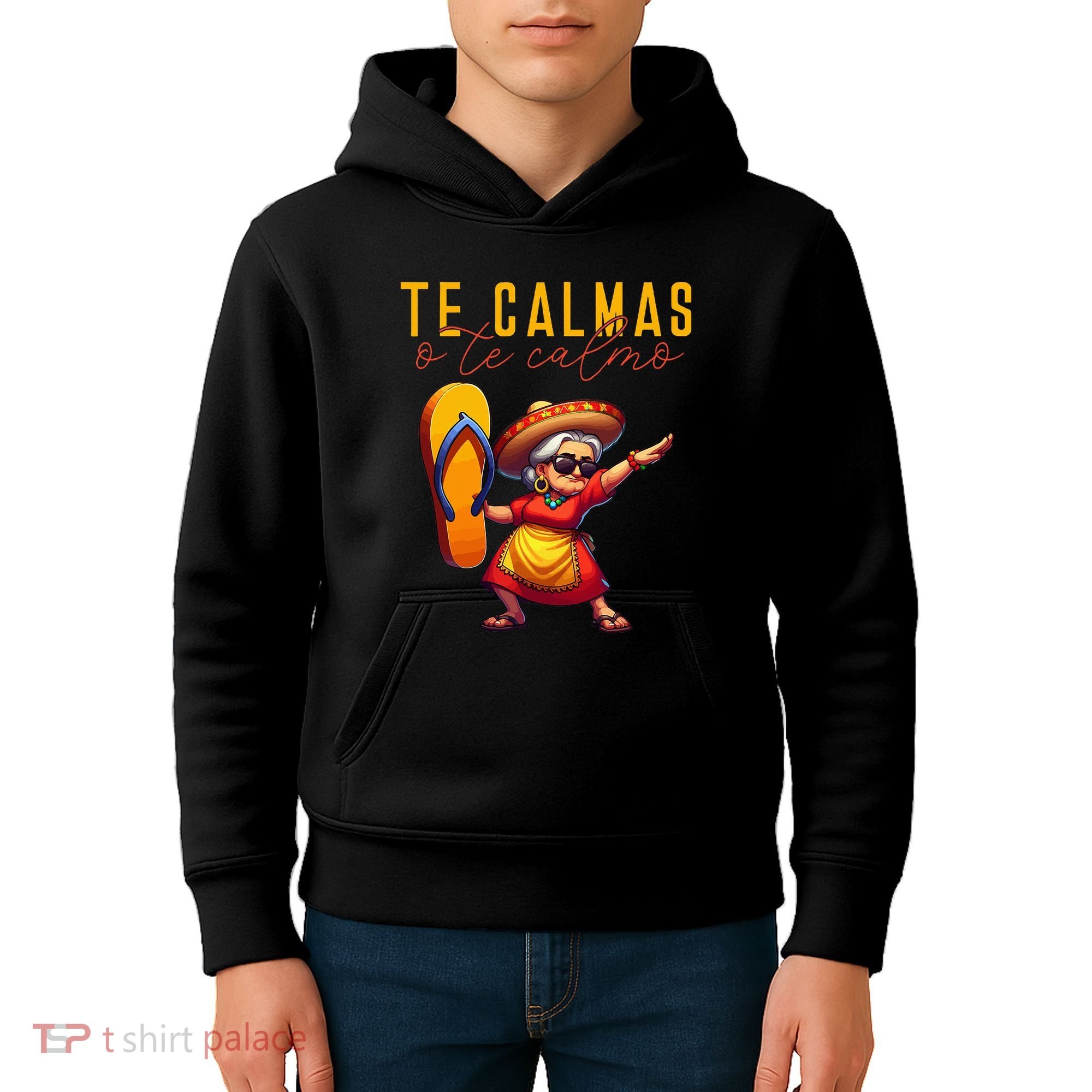 Mexican Spanish Mother Mom Expression Te Calmas O Te Calmo. Kids Hoodie