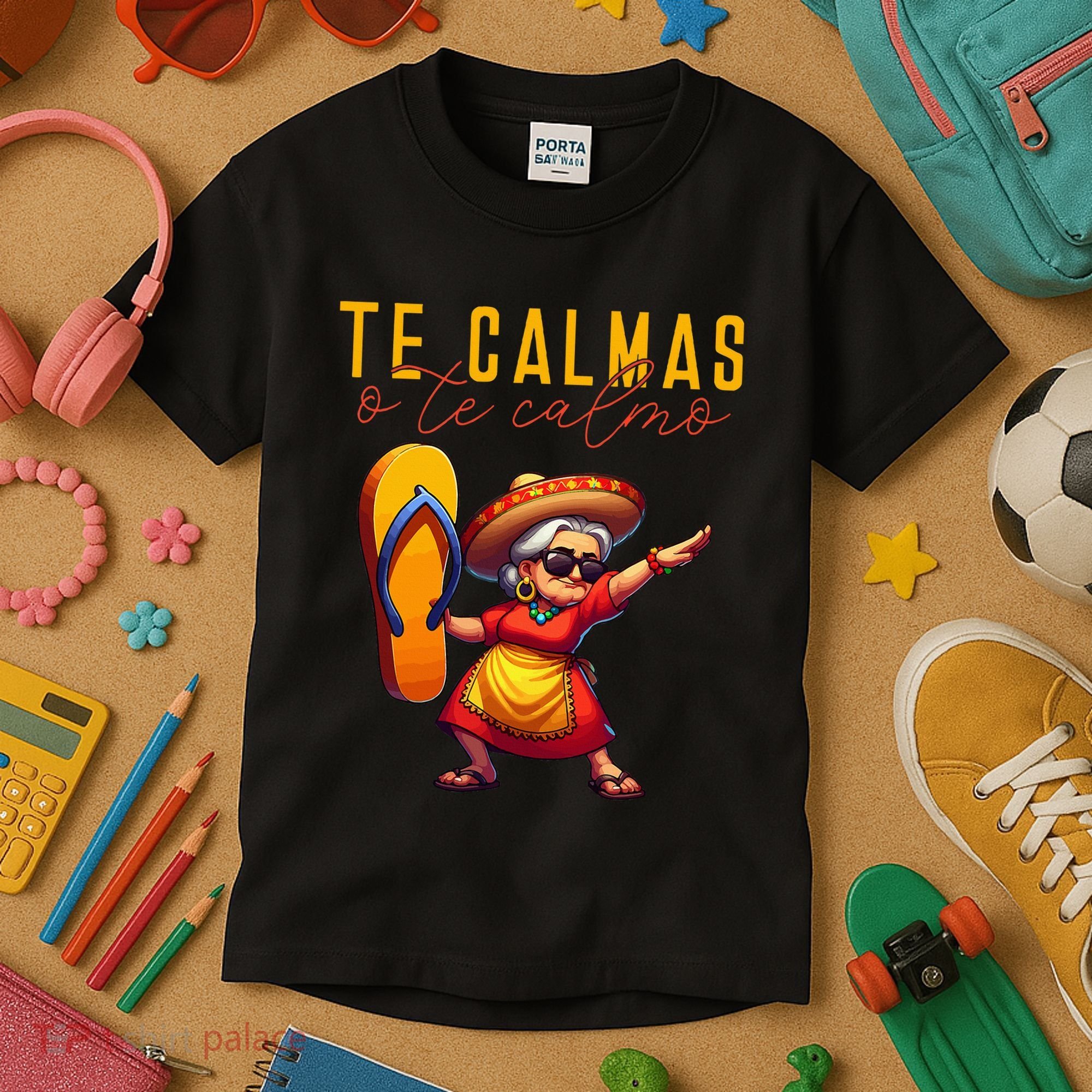 Mexican Spanish Mother Mom Expression Te Calmas O Te Calmo. Kids T-Shirt