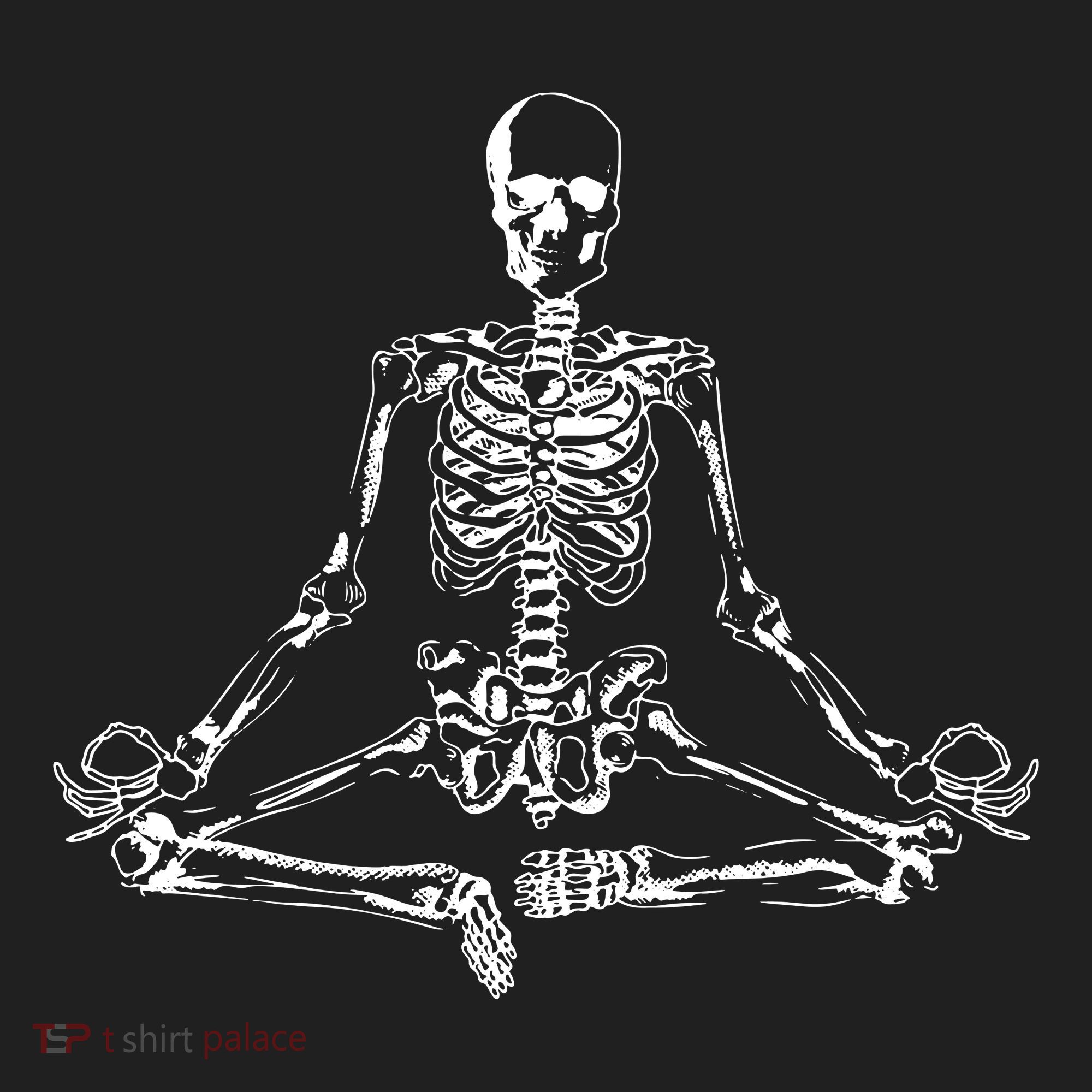 Meditating Skeleton Golf Towel