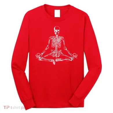 Meditating Skeleton Long Sleeve Shirt