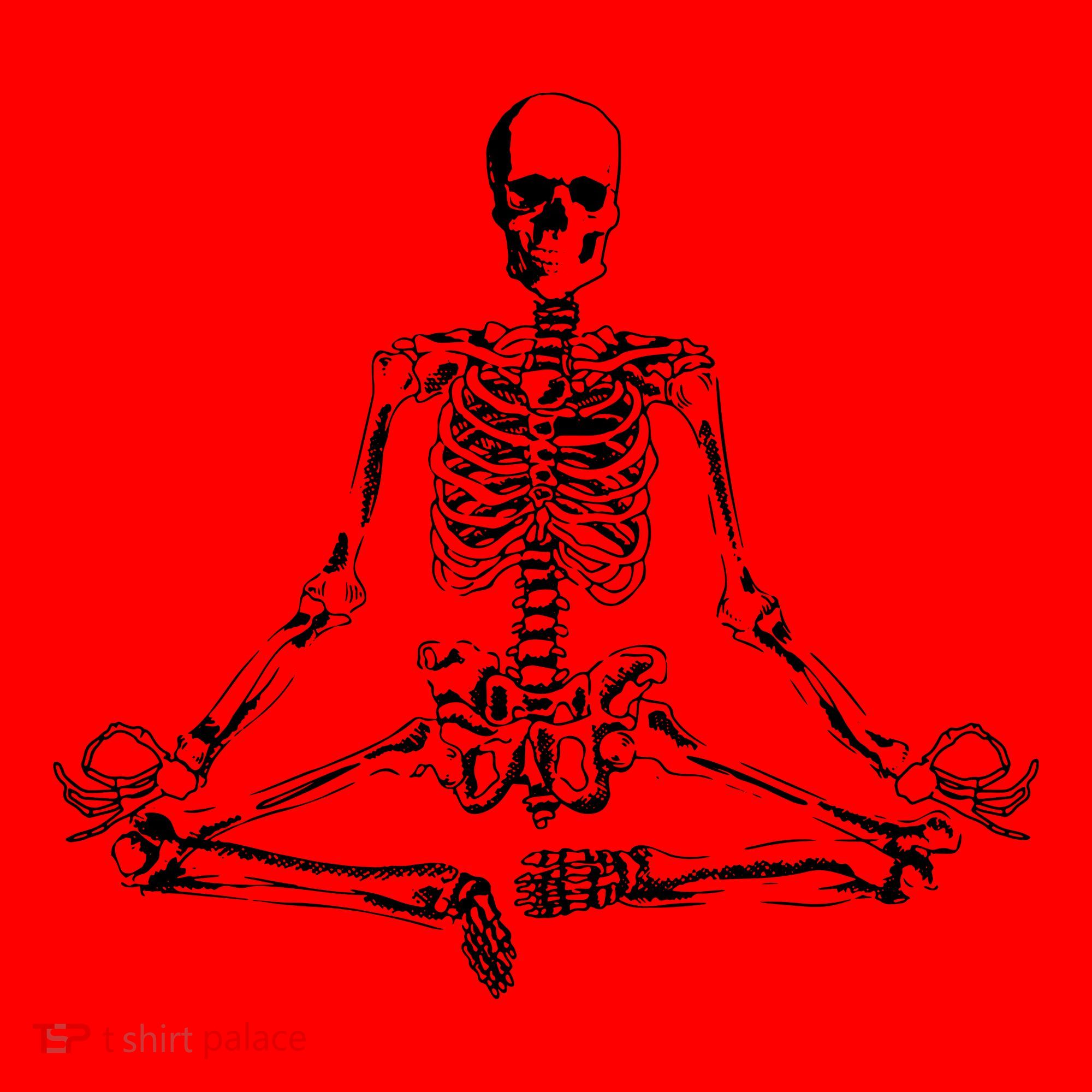 Meditating Skeleton Santa Hat