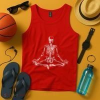 Meditating Skeleton Tank Top thumb 4
