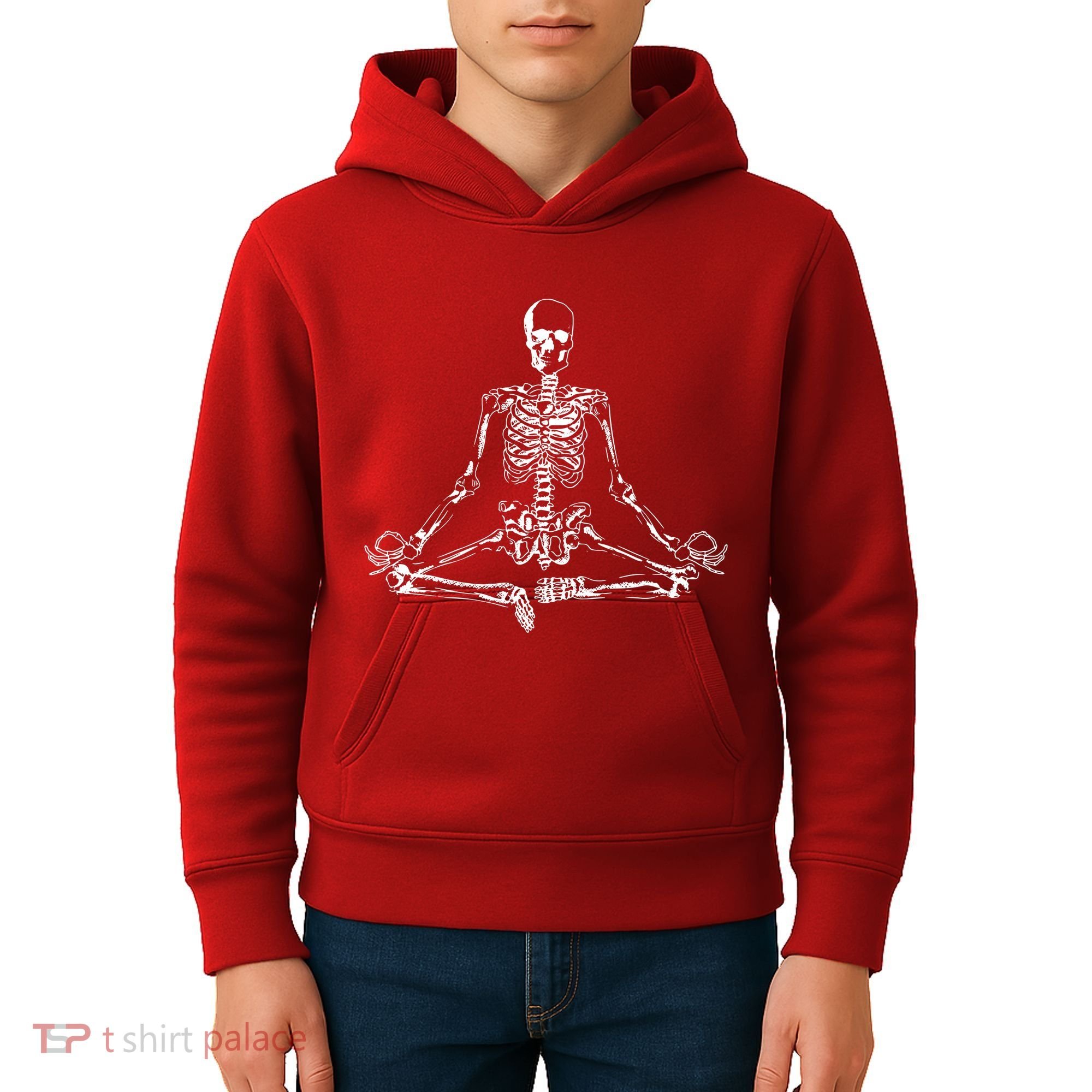 Meditating Skeleton Kids Hoodie