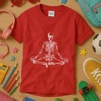 Meditating Skeleton Kids T-Shirt thumb 3