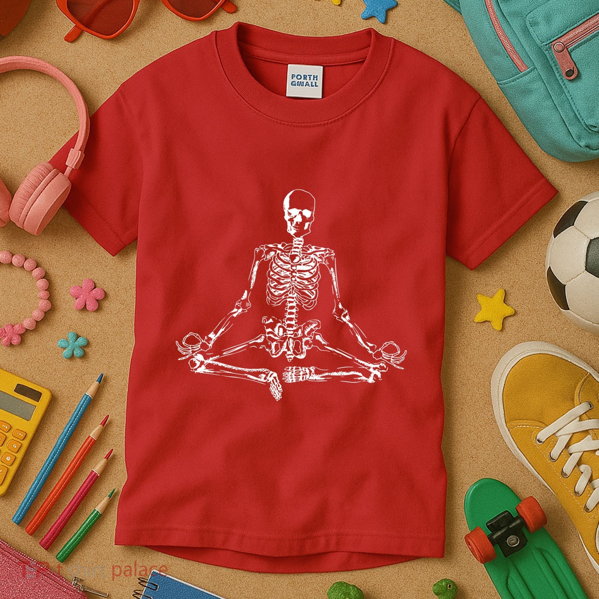 Meditating Skeleton Kids T-Shirt