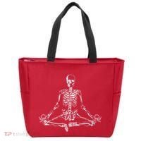 Meditating Skeleton Tote Bag thumb 0