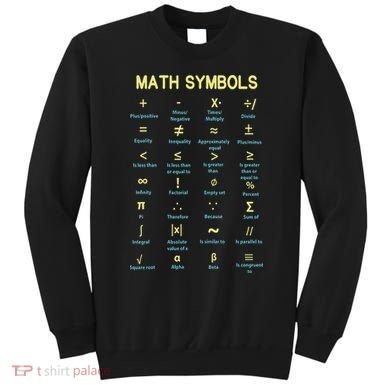 Math Symbols Mathematics Table Sweatshirt