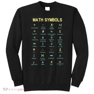 Math Symbols Mathematics Table Sweatshirt