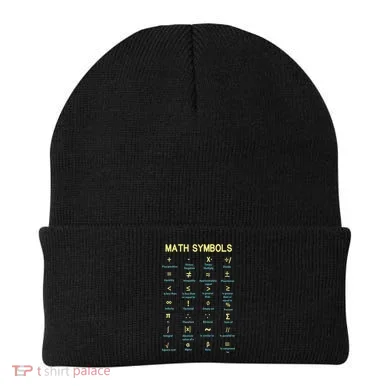 Math Symbols Mathematics Table Beanie