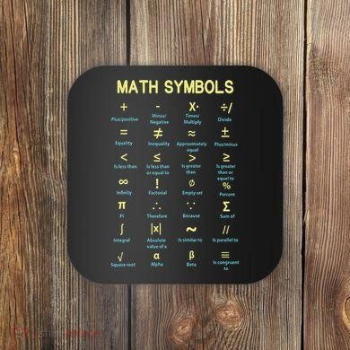 Math Symbols Mathematics Table Coaster
