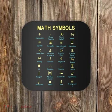 Math Symbols Mathematics Table Coaster