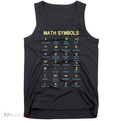 Math Symbols Mathematics Table Tank Top
