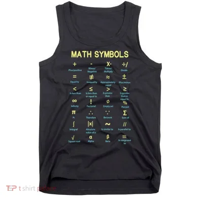 Math Symbols Mathematics Table Tank Top