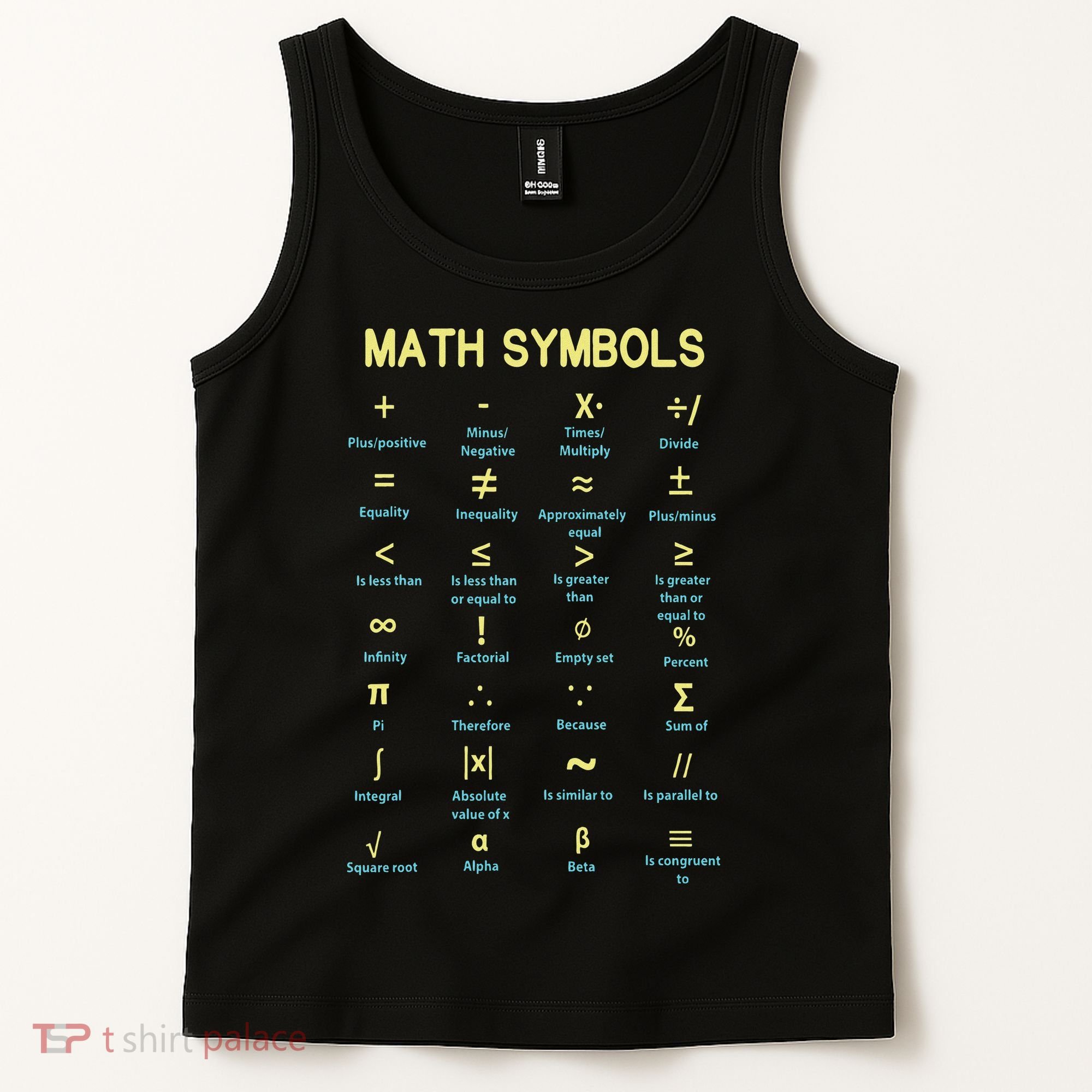 Math Symbols Mathematics Table Tank Top