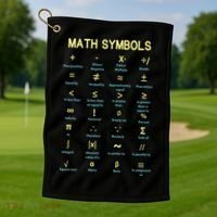 Math Symbols Mathematics Table Golf Towel thumb 1