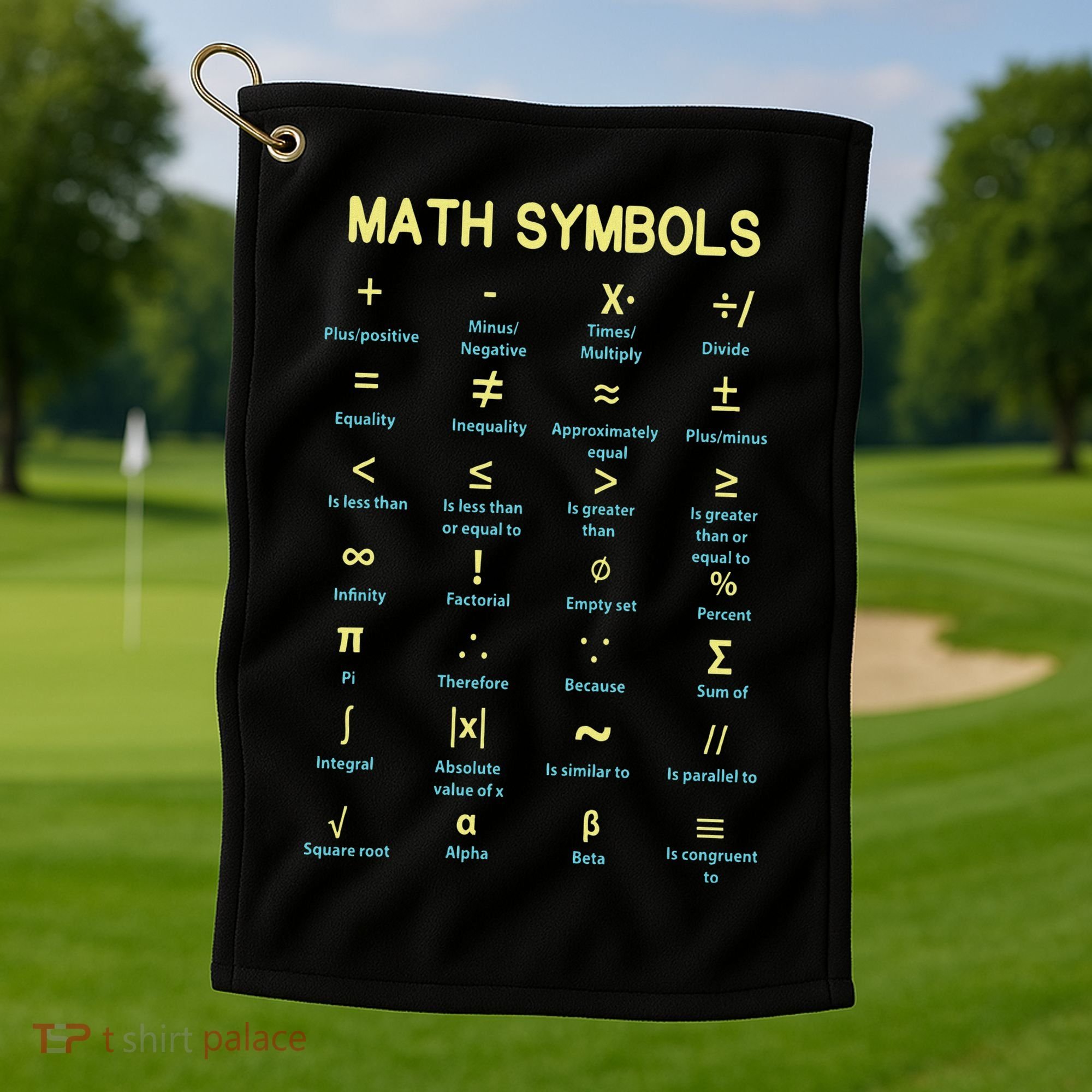 Math Symbols Mathematics Table Golf Towel