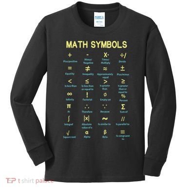 Math Symbols Mathematics Table Kids Long Sleeve Shirt