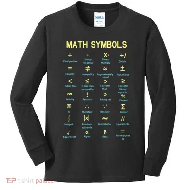 Math Symbols Mathematics Table Kids Long Sleeve Shirt