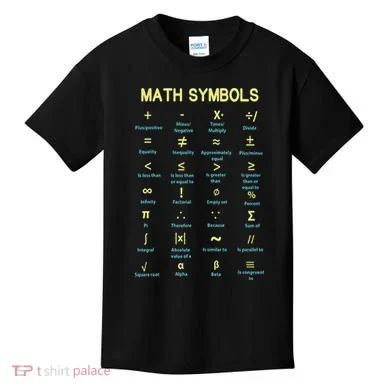 Math Symbols Mathematics Table Kids T-Shirt