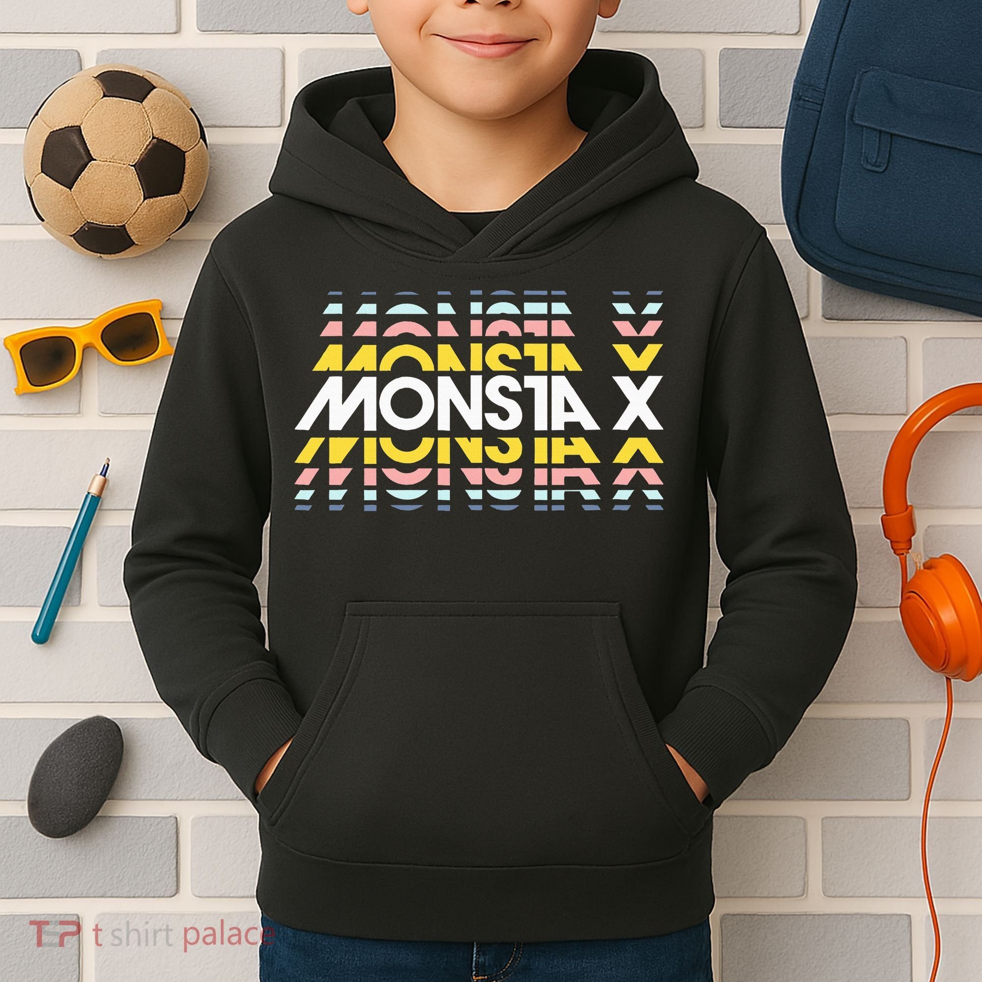 Monsta Simple Minimalist X Band Kids Hoodie