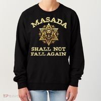 Masada Shall Not Fall Again Lion Judah Star Of David Israel Women's Sweatshirt thumb 0