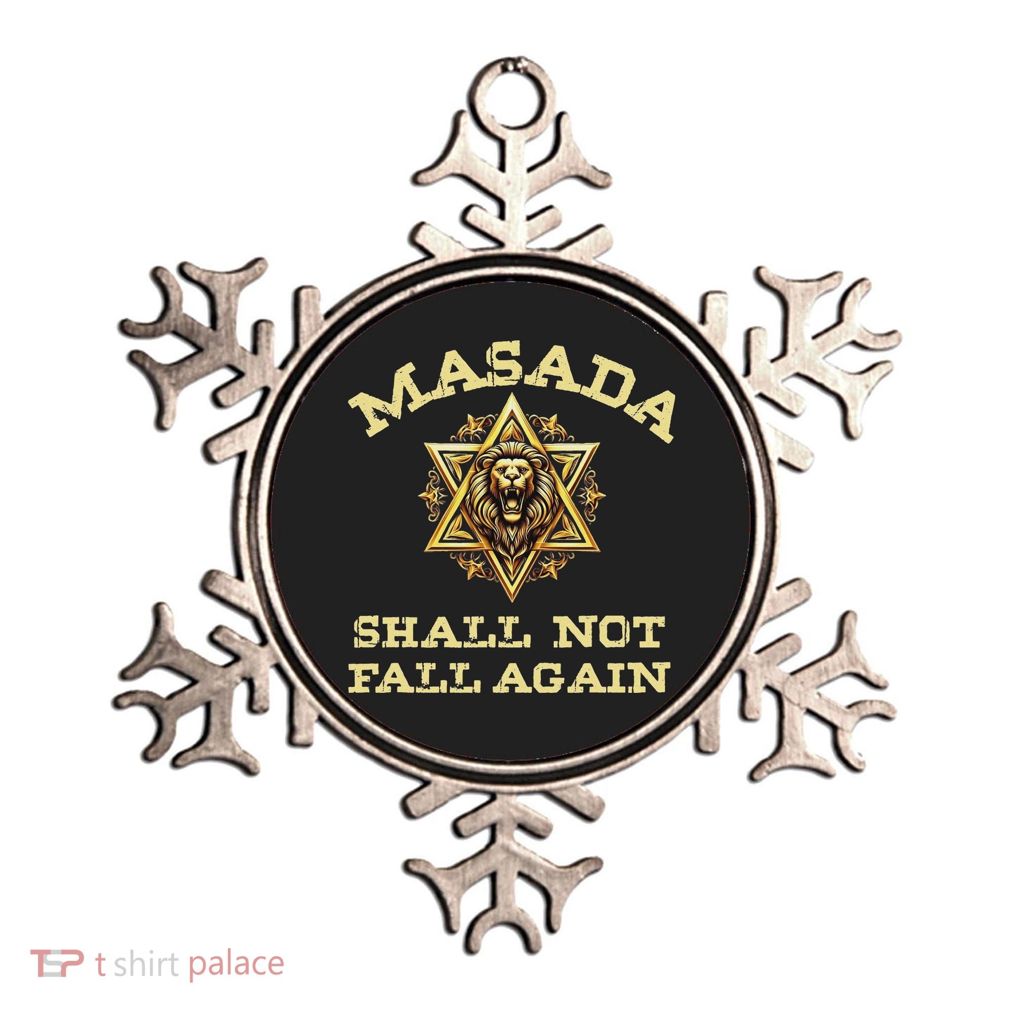 Masada Shall Not Fall Again Lion Judah Star Of David Israel Ornament
