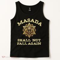 Masada Shall Not Fall Again Lion Judah Star Of David Israel Tank Top thumb 2