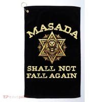 Masada Shall Not Fall Again Lion Judah Star Of David Israel Golf Towel thumb 0