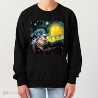 Moodeng Starry Night Van Gogh Funny Moodeng Meme Women's Sweatshirt thumb 0
