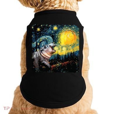 Moodeng Starry Night Van Gogh Funny Moodeng Meme Doggie Tank