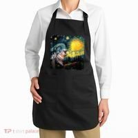 Moodeng Starry Night Van Gogh Funny Moodeng Meme Apron thumb 2