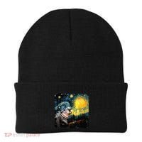 Moodeng Starry Night Van Gogh Funny Moodeng Meme Beanie thumb 0