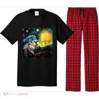 Moodeng Starry Night Van Gogh Funny Moodeng Meme Pajama Set thumb 0