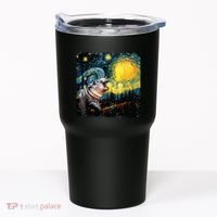 Moodeng Starry Night Van Gogh Funny Moodeng Meme Tumbler thumb 0