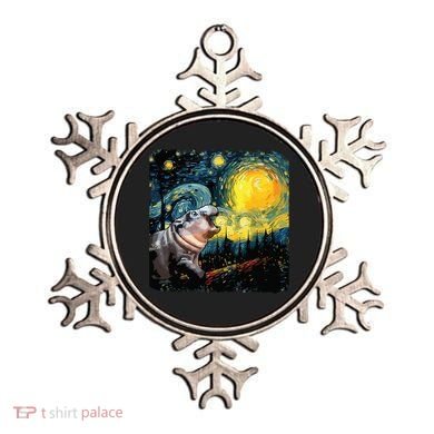 Moodeng Starry Night Van Gogh Funny Moodeng Meme Ornament